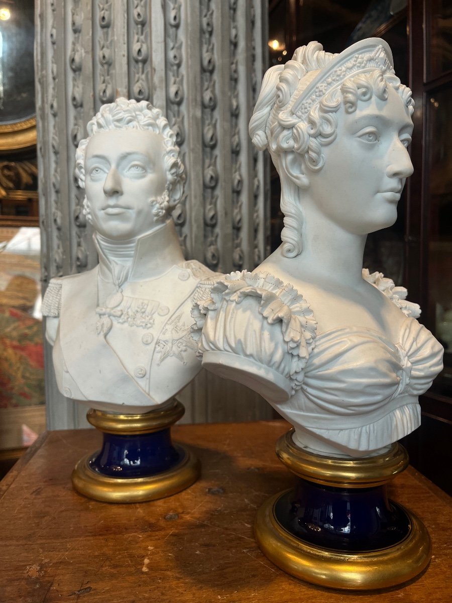 Sèvres. Two Porcelain Biscuit Busts.-photo-2