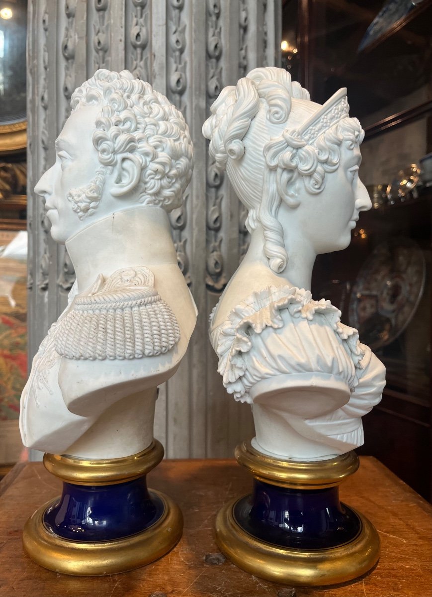 Sèvres. Two Porcelain Biscuit Busts.-photo-3