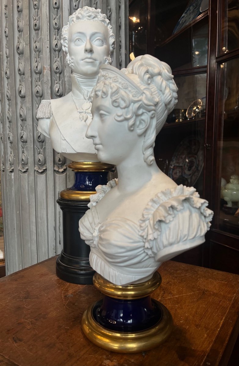 Sèvres. Two Porcelain Biscuit Busts.-photo-4