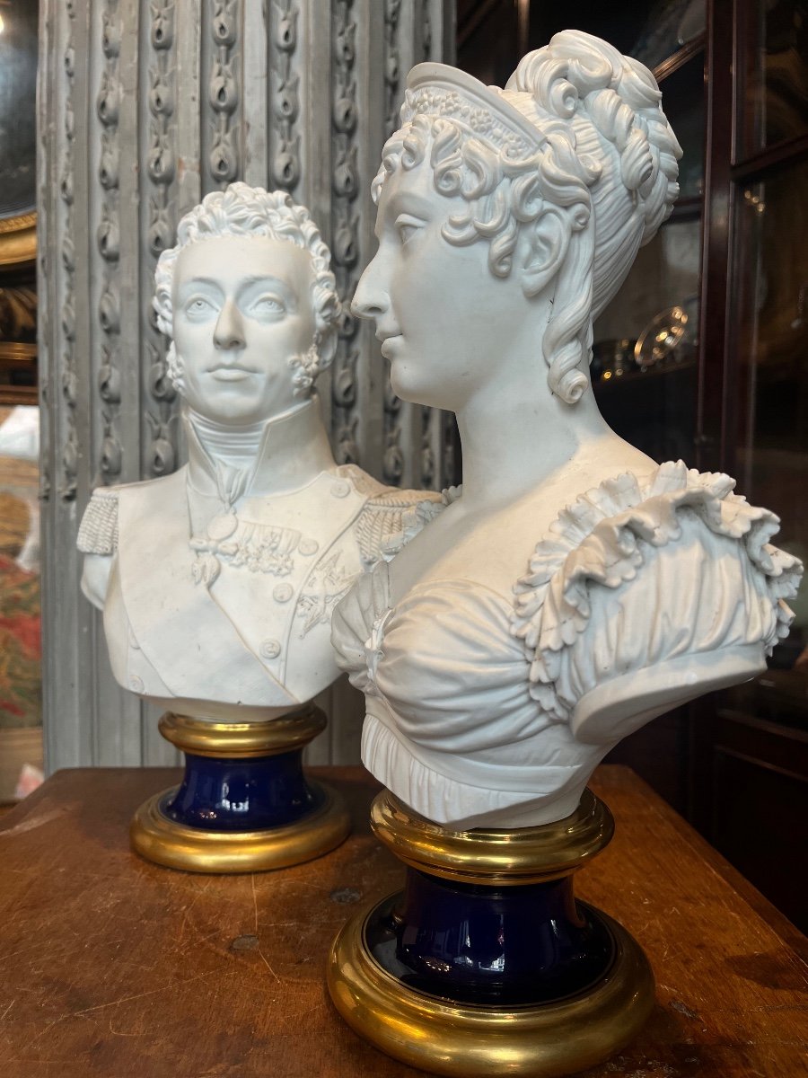 Sèvres. Two Porcelain Biscuit Busts.-photo-8