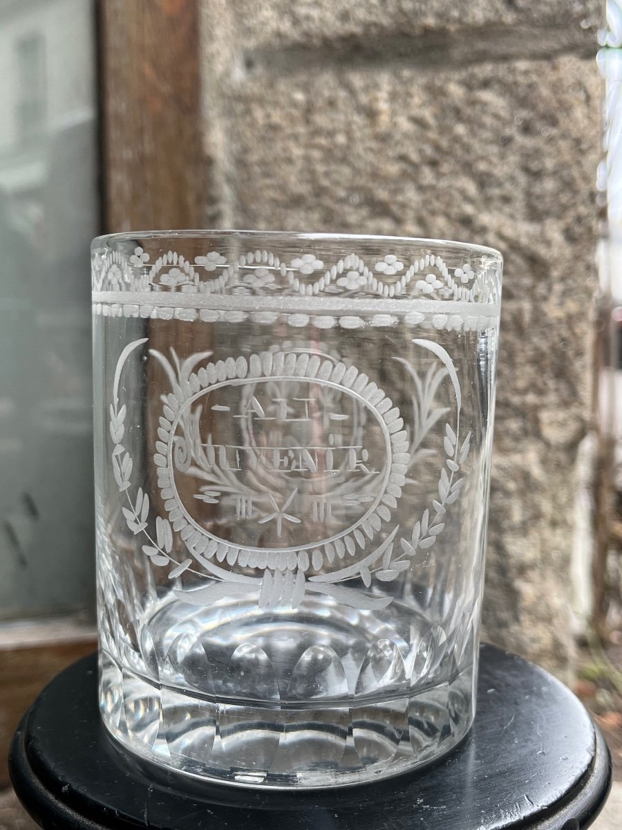 Cut Crystal Goblet With The Coat Of Arms Of France.-photo-5