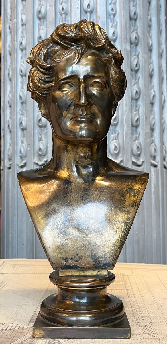 Buste En Bronze . Georges Cuvier 1769-1832 .-photo-2