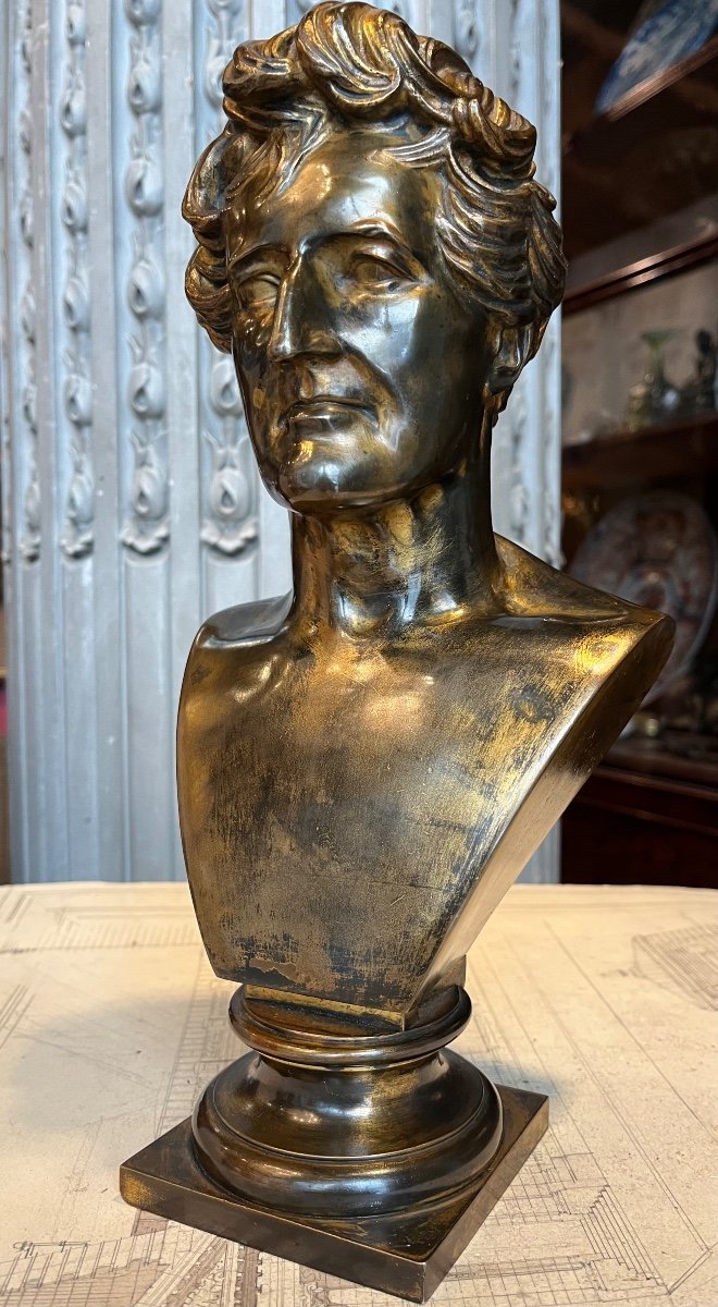 Buste En Bronze . Georges Cuvier 1769-1832 .-photo-3