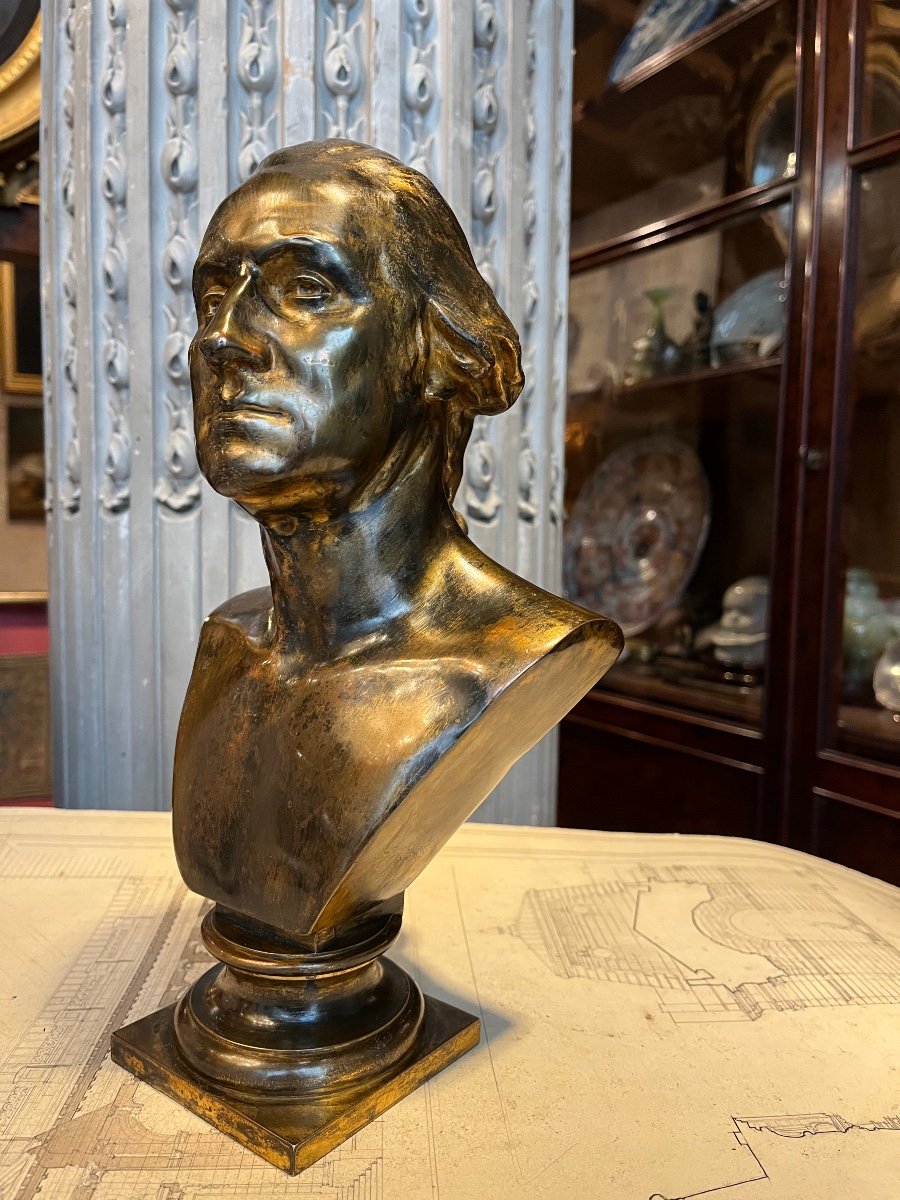 Bronze Bust Of George Washington.-photo-4