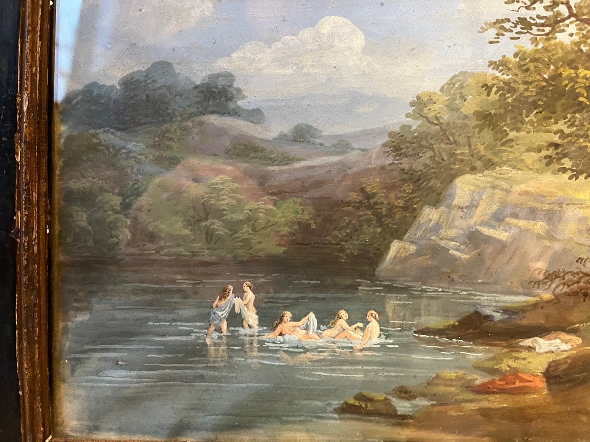 Gouache Depicting Bathers. -photo-2