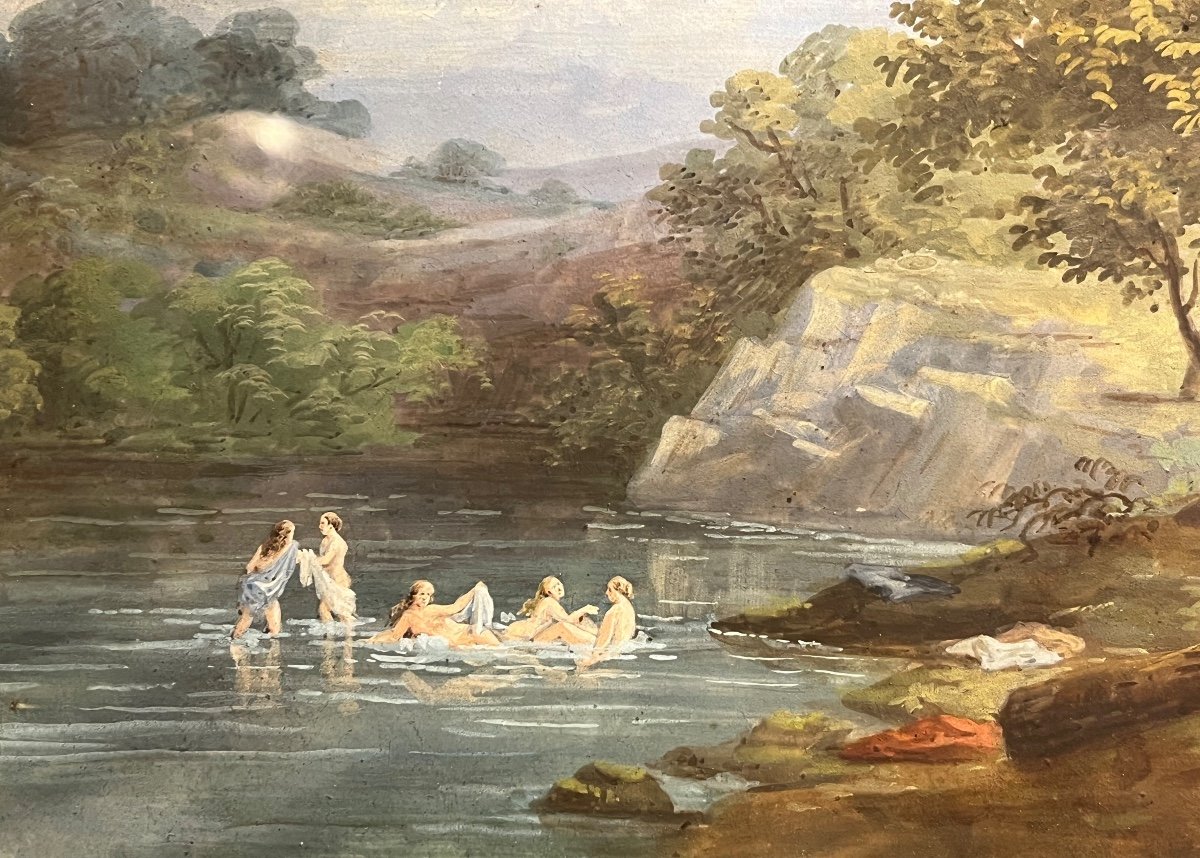 Gouache Depicting Bathers. -photo-8