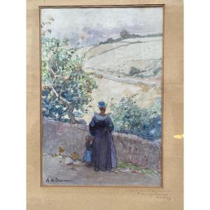 Watercolor (alexis Louis De Broca) 1868-1948)