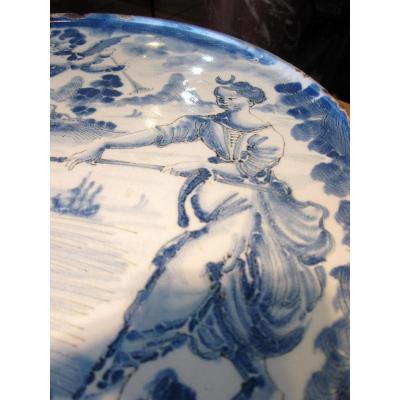 Plateau Cabaret In Earthenware From Savona To Decor Of A Venus And A Triton
