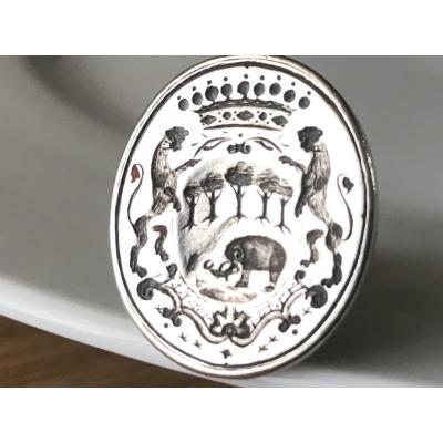 Seal Stamp In Armorial Silver.