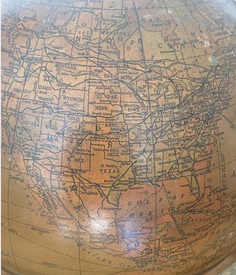 Terrestrial Globe From Library Or Parquet Signed Cram-photo-4