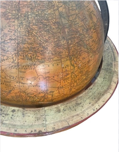 Terrestrial Globe From Library Or Parquet Signed Cram-photo-2