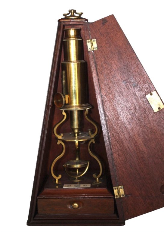 Imposant Microscope De Type Culpeper C.1790-photo-2