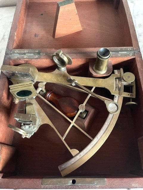 Marine Sextant Signed Granjeau Beigne In Marseille-photo-3