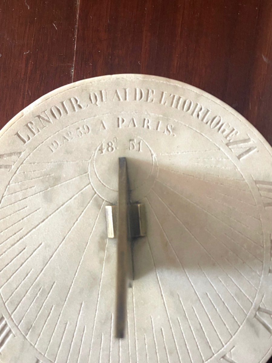 Lenoir White Marble Sundial Quai De l'Horloge Paris C.1780-photo-3