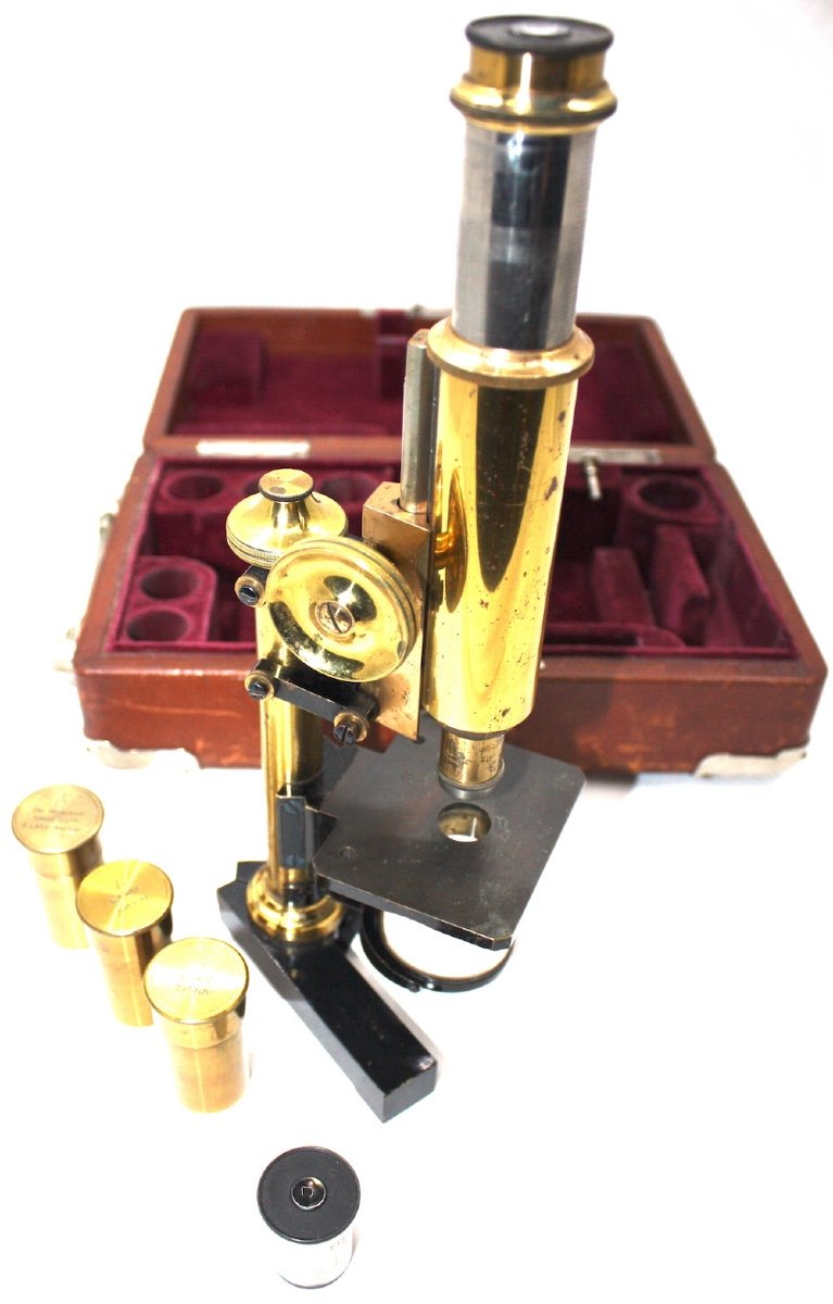 Microscope De Voyage Leitz Coffret Cuir Dr Ehlers Berlin-photo-2