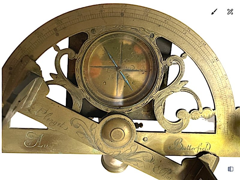 Beautiful Graphometer Signed Clerget At Butterfield Paris C 1750