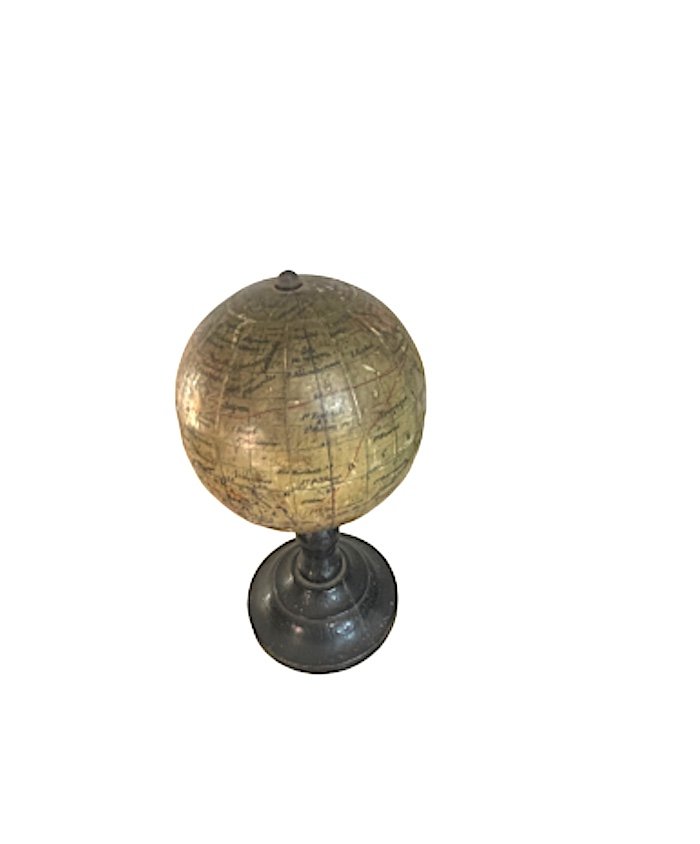 Miniature Terrestrial Globe Good Condition Jules Lebégue C 1880-photo-2