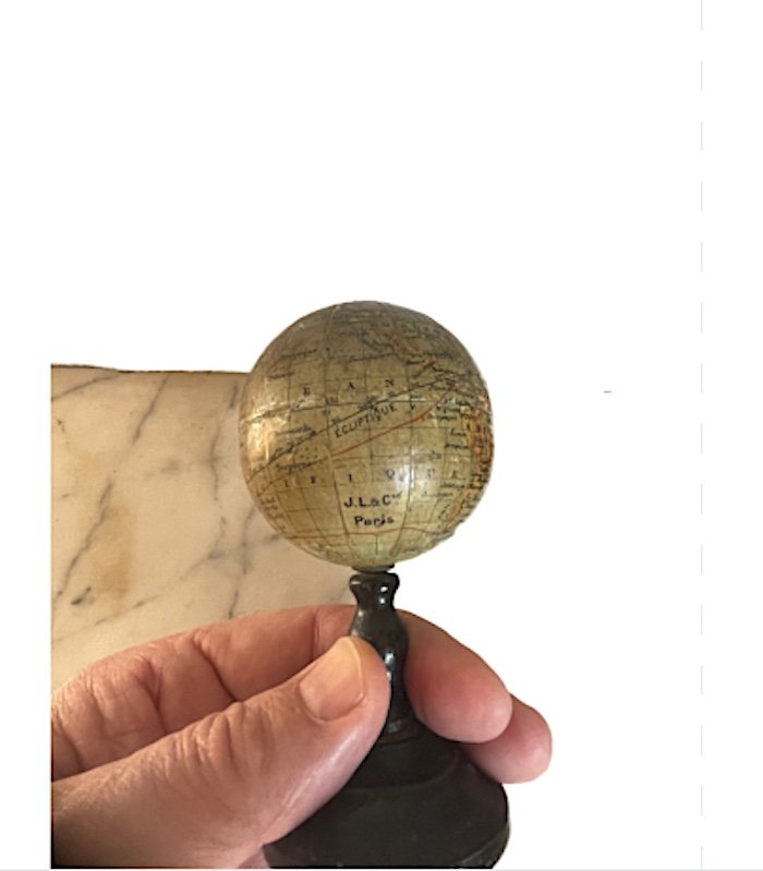 Miniature Terrestrial Globe Good Condition Jules Lebégue C 1880-photo-3