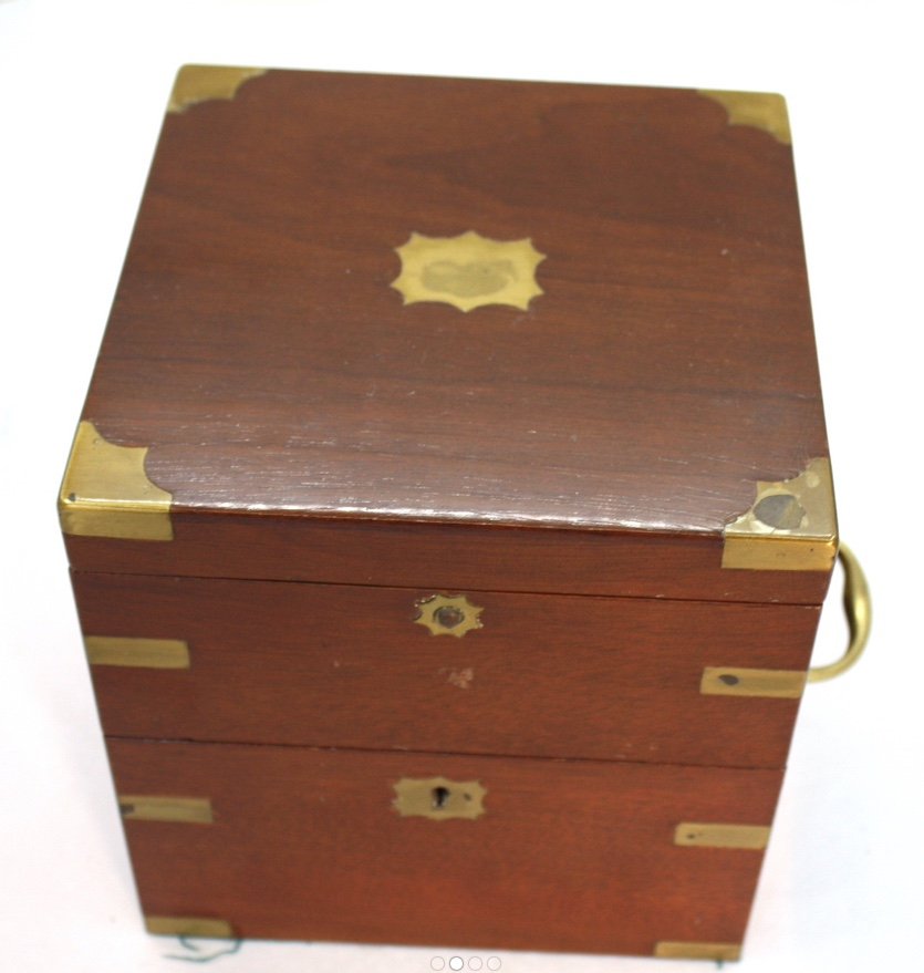 2 Day American Marine Chronometer Signed Bond A Boston" In Original Mahogany Case C 1870-photo-3