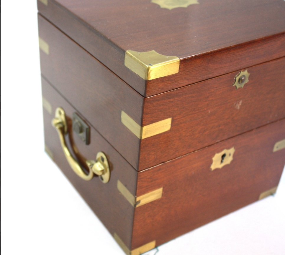 2 Day American Marine Chronometer Signed Bond A Boston" In Original Mahogany Case C 1870-photo-4