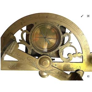 Beautiful Graphometer Signed Clerget At Butterfield Paris C 1750