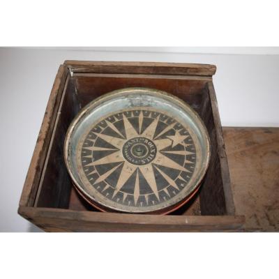 Boat Compass XVIII Signed Antoine Roux