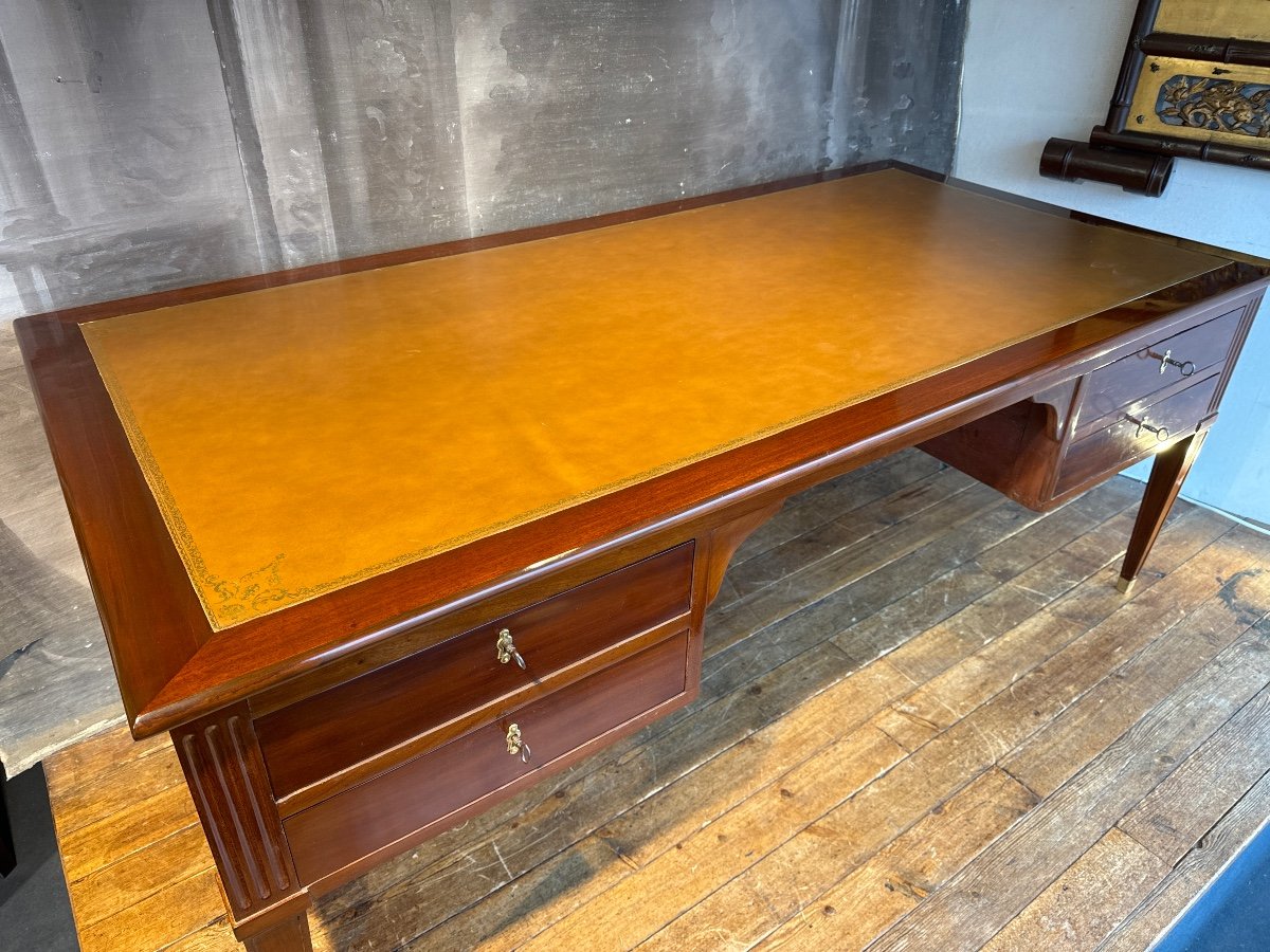 Large Louis XVI Mahogany Bureau Plat Stamped By Pierre Boichod-photo-3