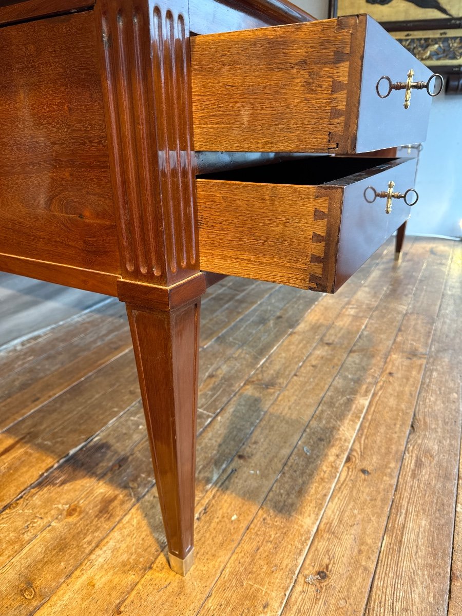 Large Louis XVI Mahogany Bureau Plat Stamped By Pierre Boichod-photo-4