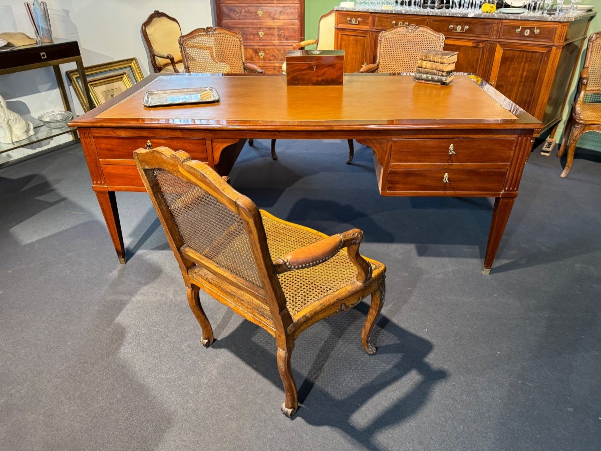 Large Louis XVI Mahogany Bureau Plat Stamped By Pierre Boichod-photo-6