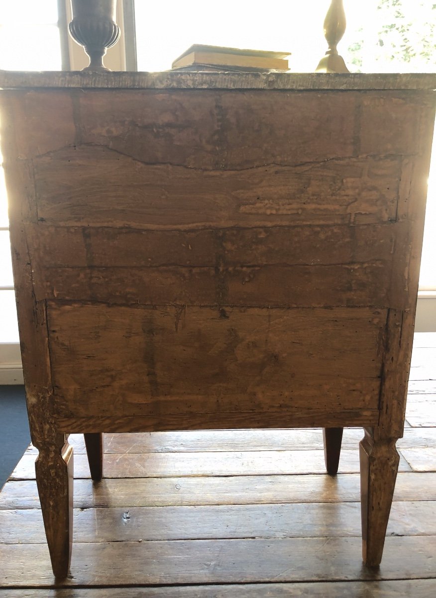 Commode Italienne En Marqueterie De Bois Précieux D’époque XVIII éme-photo-5