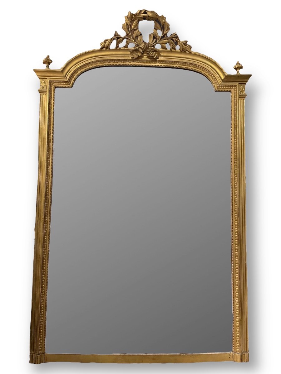 Miroir Doré Style Louis XVI H: 155 Cm