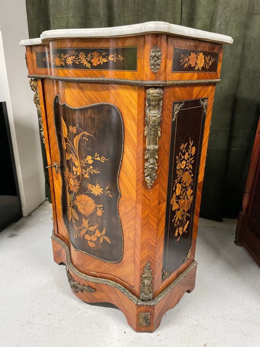 Furniture Between Two In Marquetry Napoleon III Period-photo-3