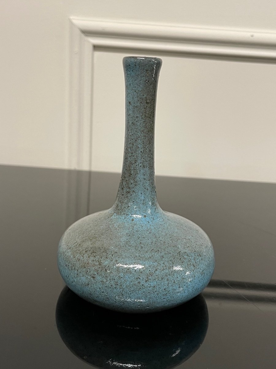 Jacques And Dani Ruelland - Small Dove Blue Soliflore Vase-photo-2