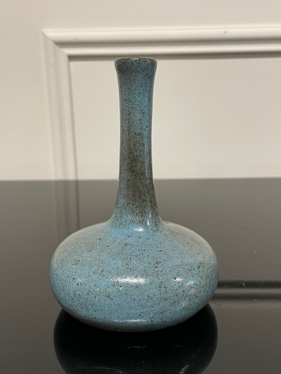 Jacques And Dani Ruelland - Small Dove Blue Soliflore Vase-photo-3