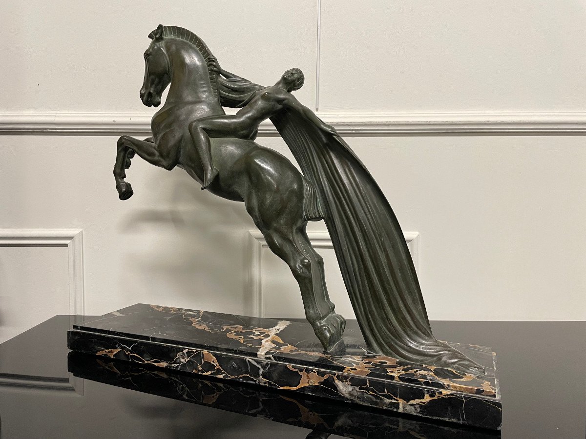 C. Charles - The Ride Sculpture Art Deco Max Le Verrier-photo-3