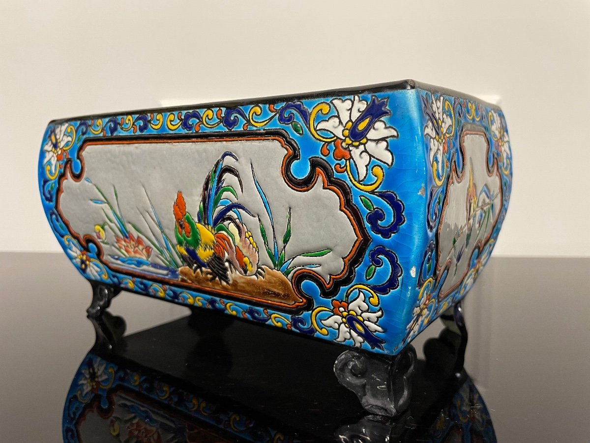 Bordeaux Vieillard - Planter In Japanese Caranza Cloisonné Enamels-photo-2