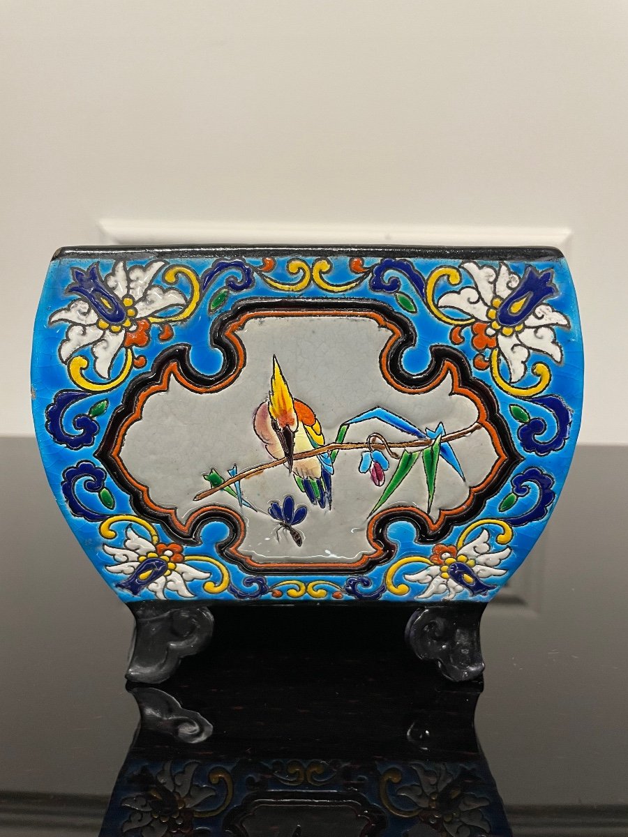 Bordeaux Vieillard - Planter In Japanese Caranza Cloisonné Enamels-photo-3