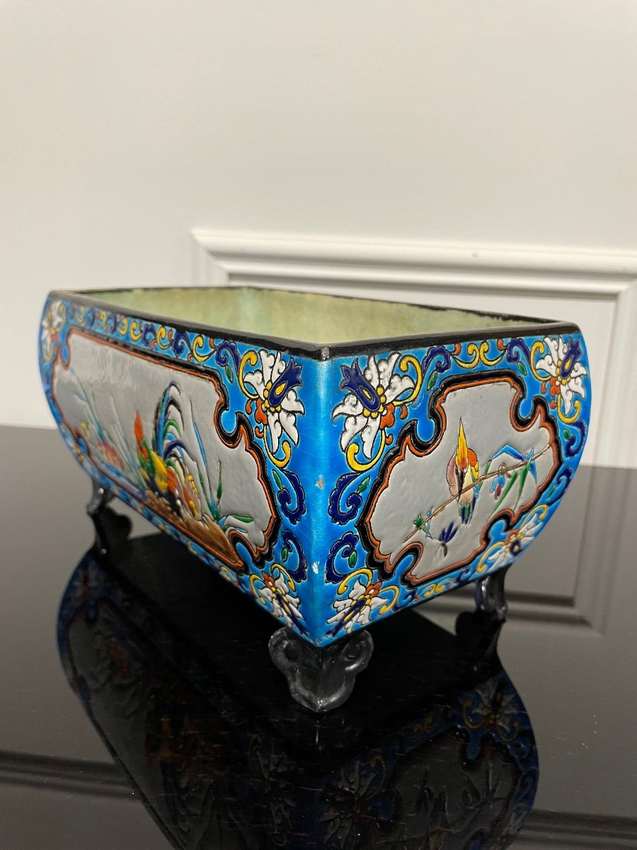 Bordeaux Vieillard - Planter In Japanese Caranza Cloisonné Enamels-photo-6