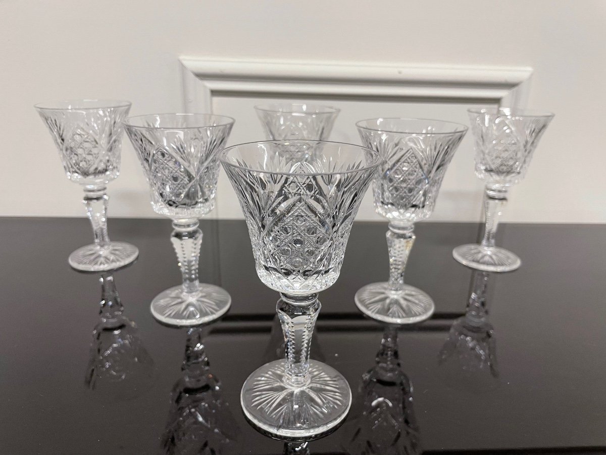 Saint Louis - Vologne Model 6 Port Or Aperitif Glasses H: 12.5 Cm-photo-2