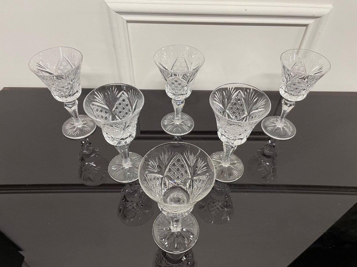 Saint Louis - Vologne Model 6 Port Or Aperitif Glasses H: 12.5 Cm-photo-3