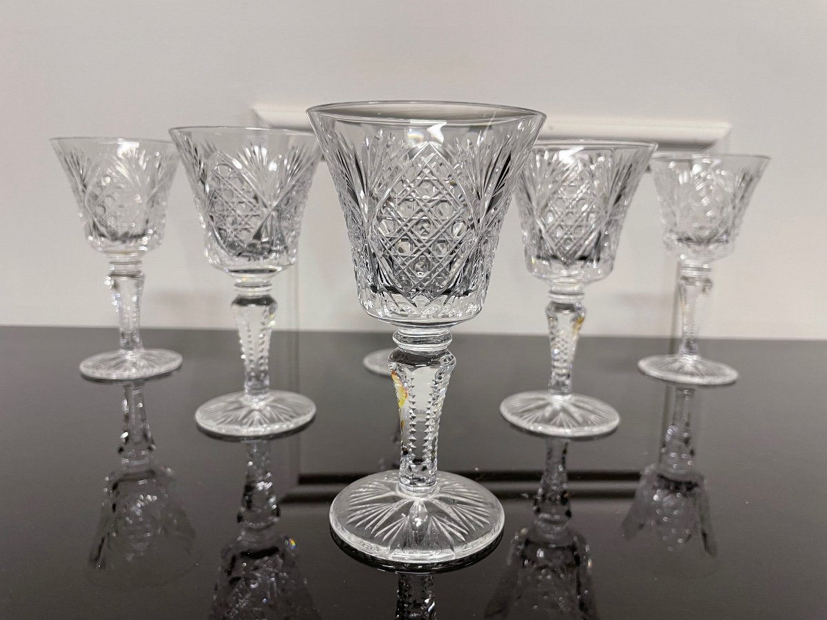 Saint Louis - Vologne Model 6 Port Or Aperitif Glasses H: 12.5 Cm