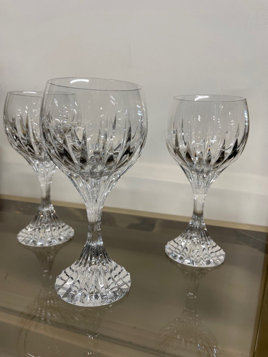 Baccarat Model Massena - 6 Wine Glasses H: 15 Cm-photo-3