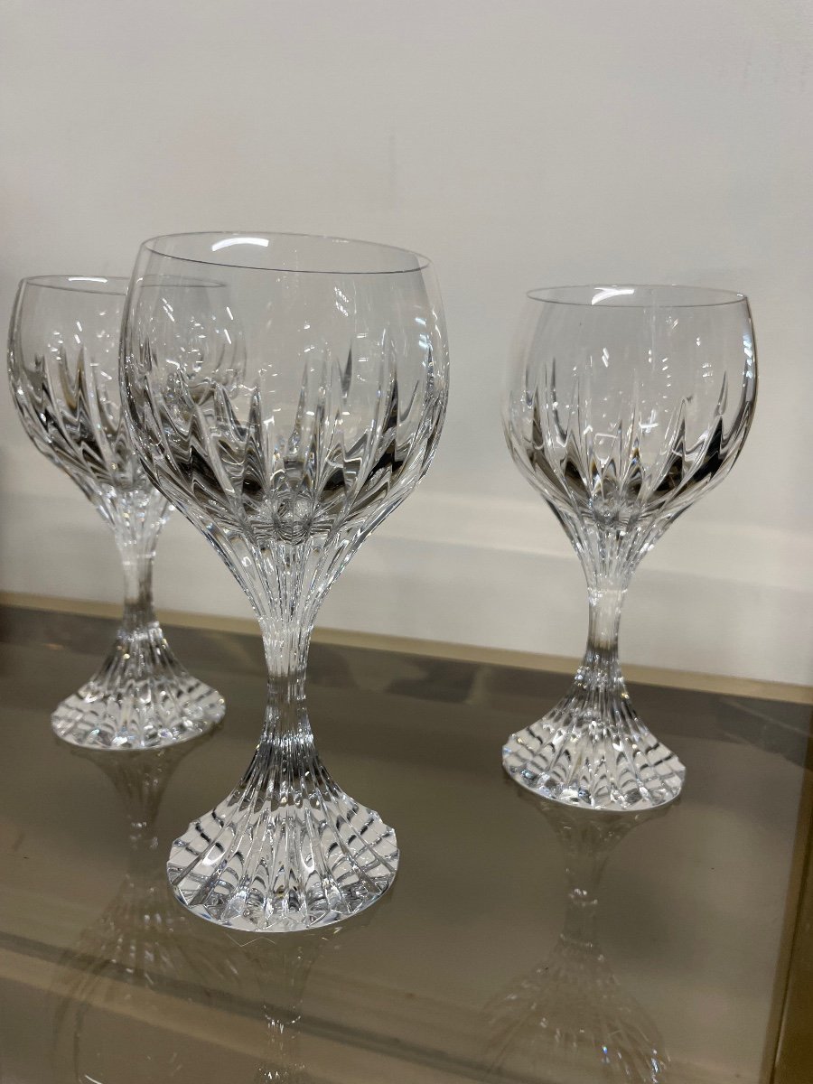 Baccarat Model Massena - 6 Wine Glasses H: 15 Cm-photo-4