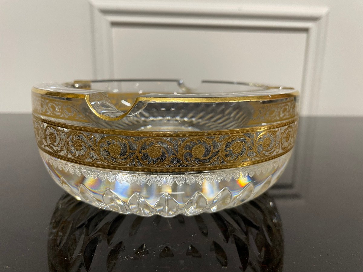 Saint Louis - Model Thistle Or Large Golden Crystal Ashtray