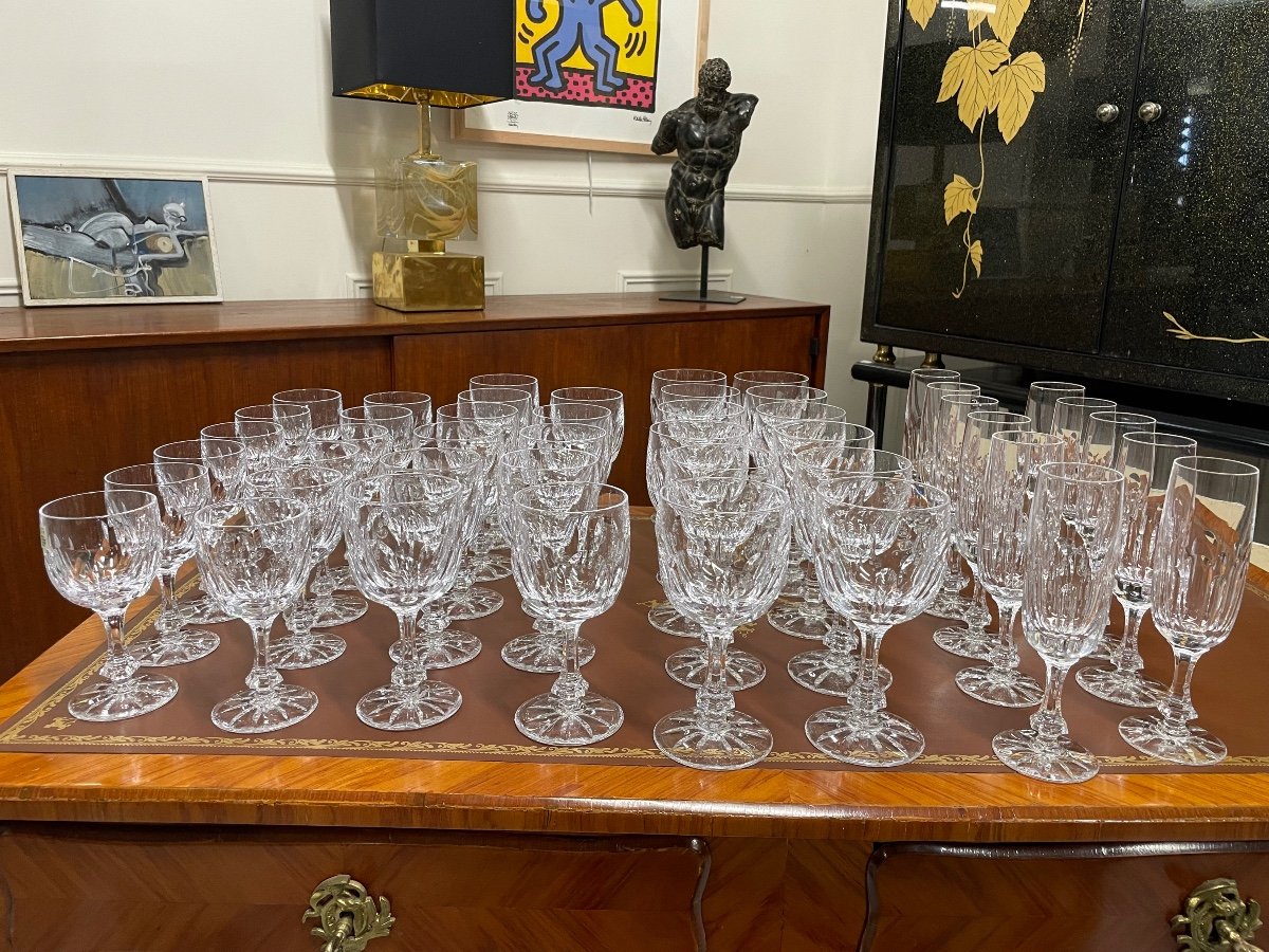 Daum France - Service De Verres En Cristal Modèle Chinon 46 Pièces -photo-4