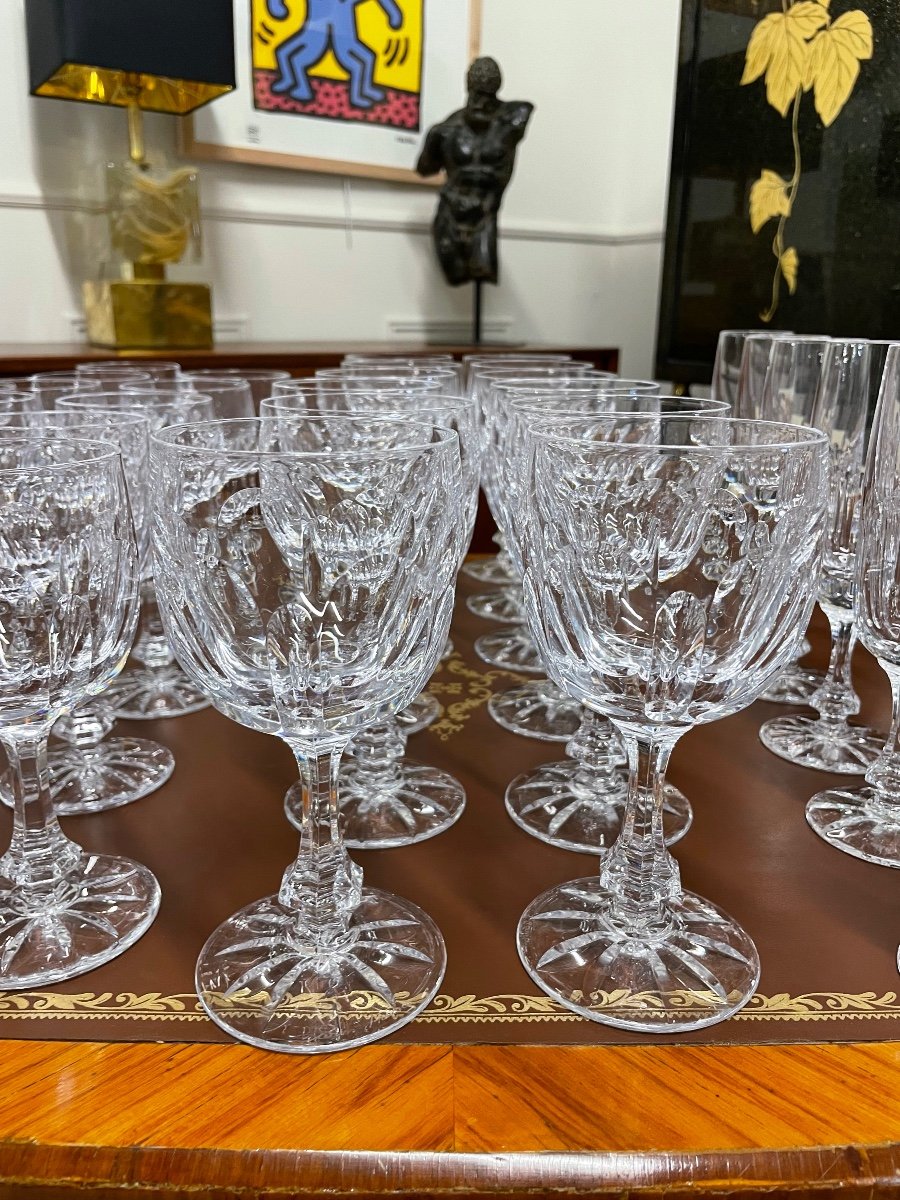 Daum France - Service De Verres En Cristal Modèle Chinon 46 Pièces -photo-7