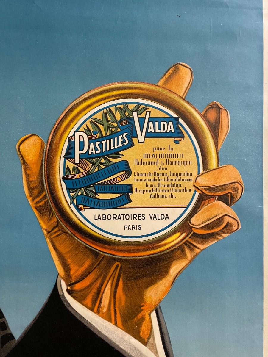 Affiche Publicitaire Originale Pastilles Valda Circa 1940-photo-3