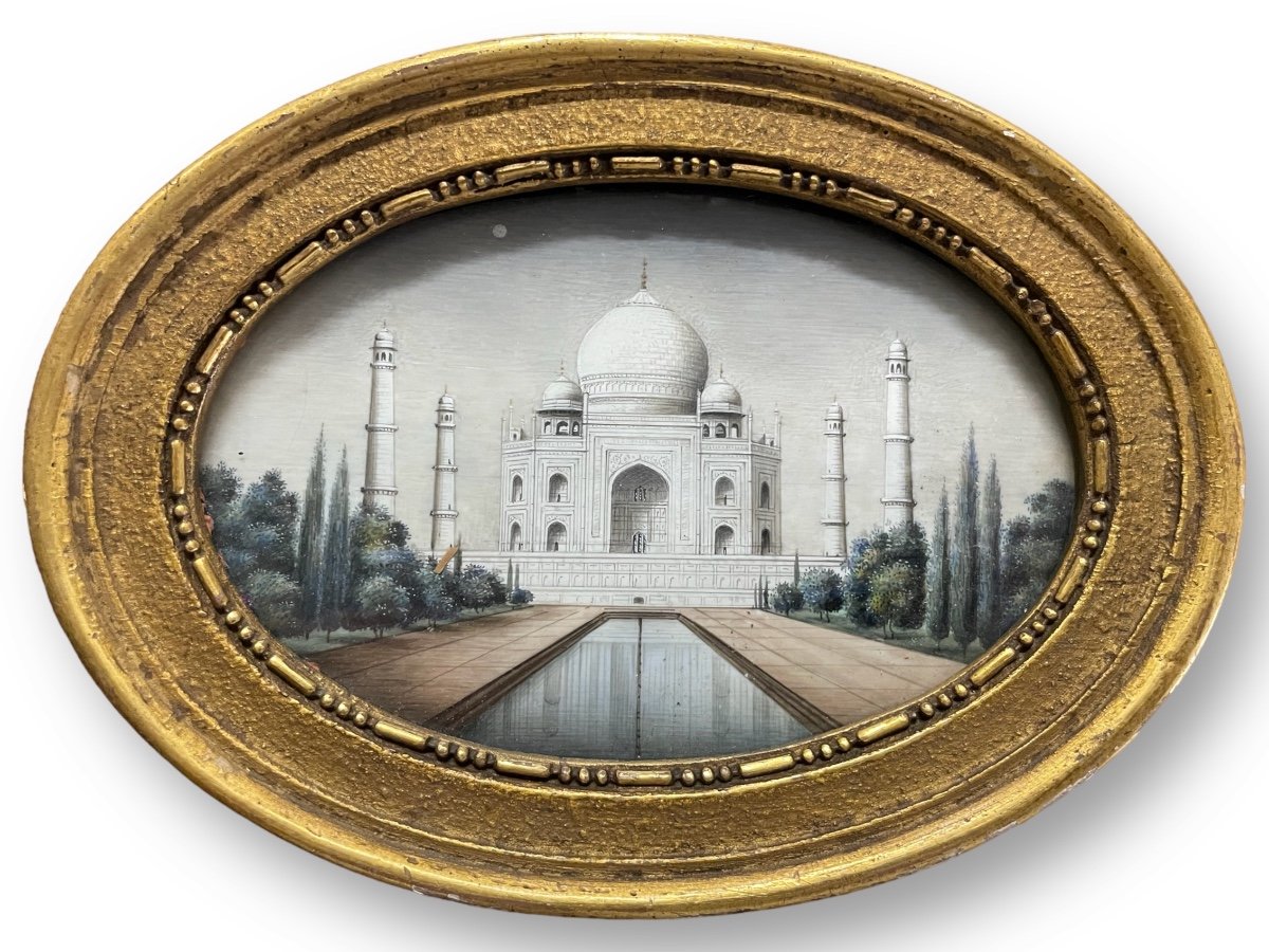 Miniature - Vue Du Taj Mahal Agra En Inde Fin 19ème