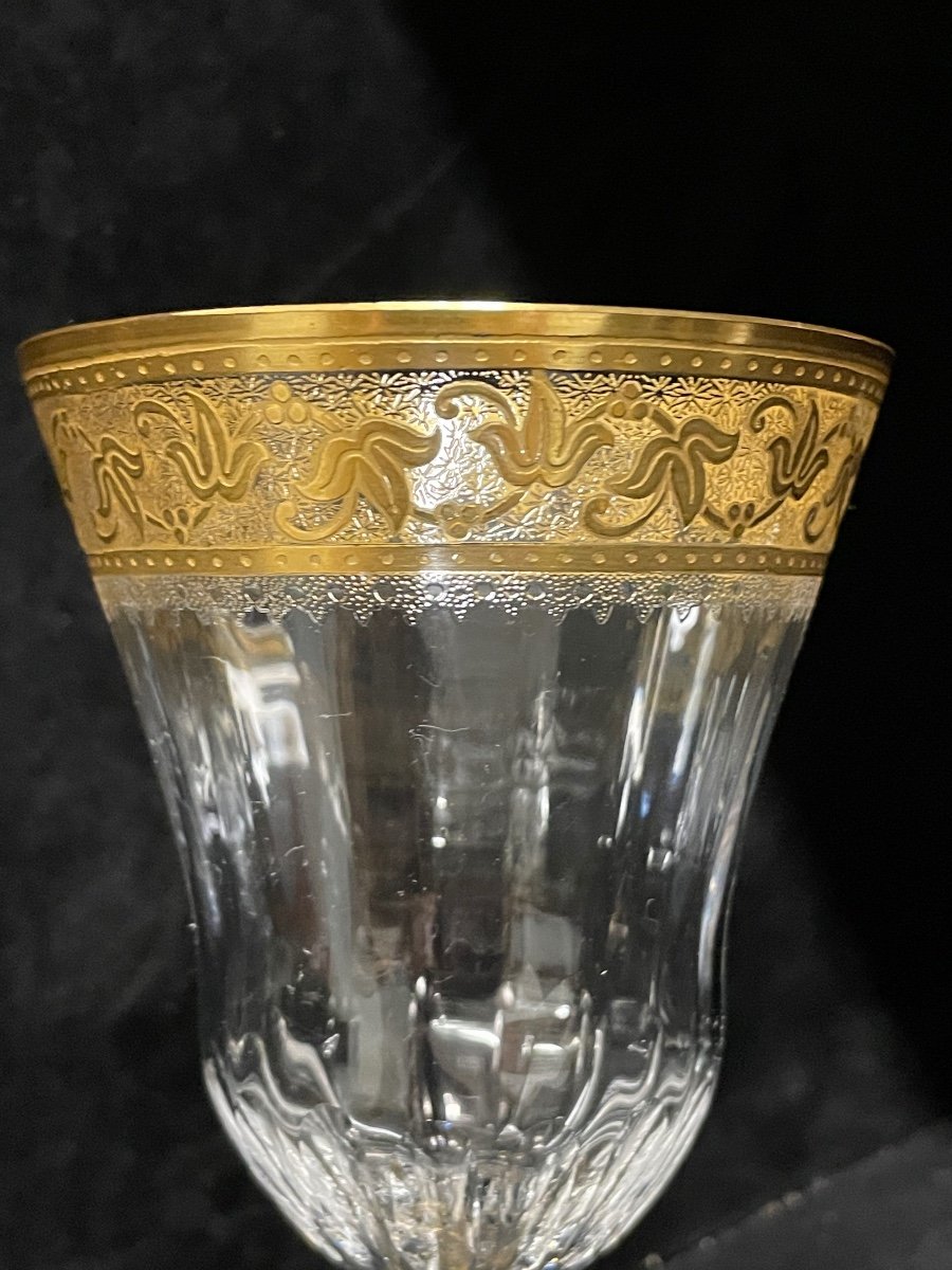 Saint Louis - Modèle Callot Cristal Doré 4 Verres à Eau H: 18 Cm Thistle-photo-3