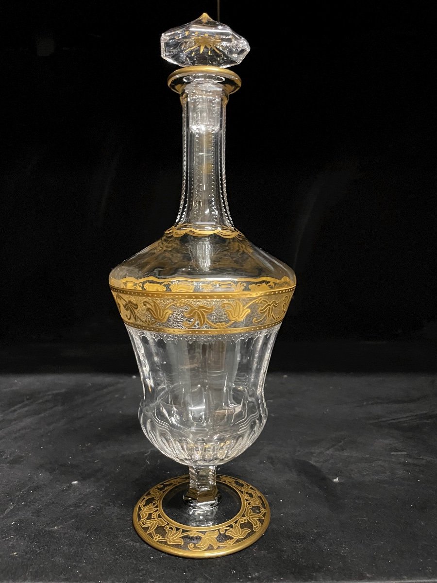 Saint Louis - Modèle Callot Cristal Doré Carafe à Vin Thistle